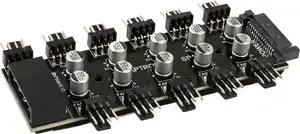 Fan Hub Lamptron SP105 — 10x PWM fan ports, central PWM control, LAMP-SP105