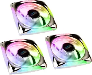 Fan bundle Lamptron PLUTO+ ARGB PWM 3-pack — black, case cooling fans