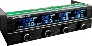 5.25-inch Fan Controller Lamptron FC5 V2 black — multi-fan PWM/manual control, front-panel installation