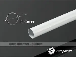 Hard Tubing Bitspower 16mm OD Chamfered Brass Tube, 500mm, white finish