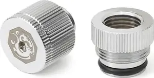 Water outlet G1/4" male - BitsPower Touchaqua, 2-piece pack, silver