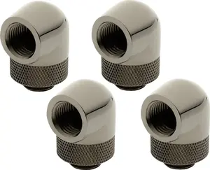 XSPC 90° Adapter G1/4" AG to G1/4" IG, rotatable, black chrome, 4-pack