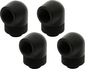 Адаптер 90° G1/4" наружная на G1/4" внутренняя поворотный, XSPC, черный, набор 4 шт.