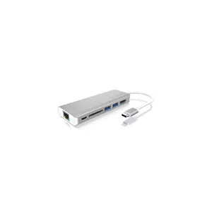 ICY BOX IB-DK4034-CPD Vadu USB 3.2 Gen 1 (3.1 Gen 1) Type-C Sudrabs, Balts