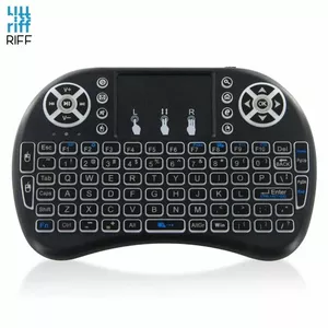 Riff MK-1 Mini Bluetooth Klaviatūra ar apgaismojumu priekš Smart TV / Telefona / Datora (Android / iOS / Windows) Melna