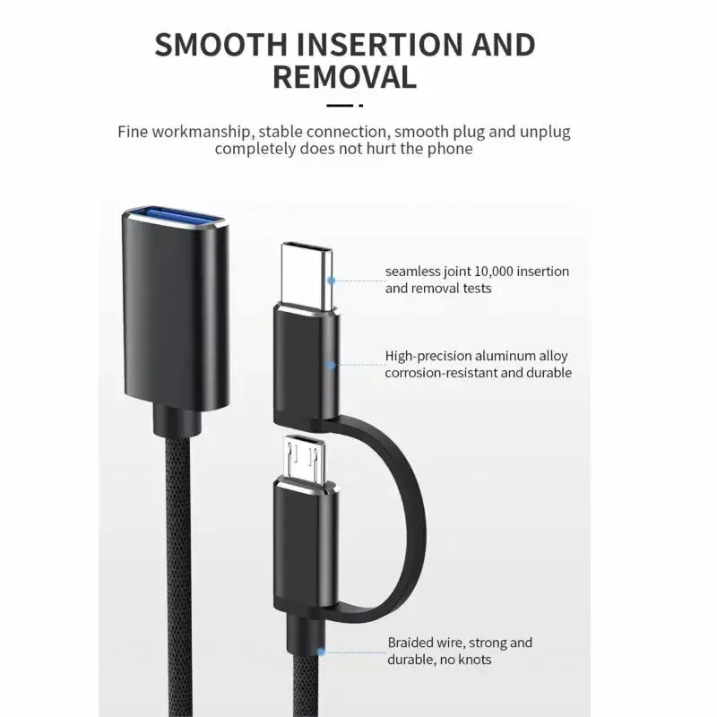 Адаптер OTG Riff RF-TYPEX-MICRO-2IN1-OTG-BLACK Photo 5