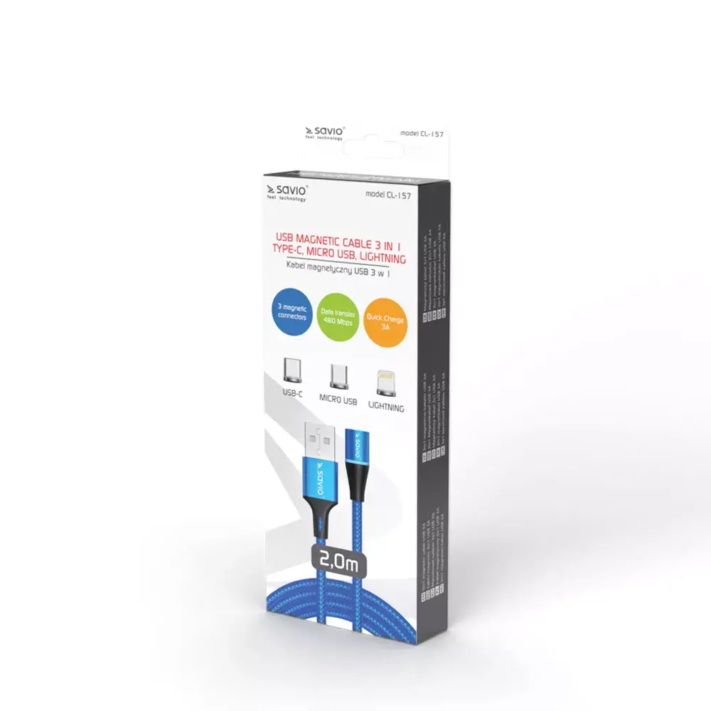 USB kabelis Savio CL-157 Photo 2
