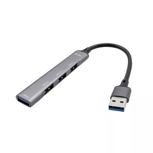 i-tec Metal U3HUBMETALMINI4 interfeisa centrmezgls USB 3.2 Gen 1 (3.1 Gen 1) Type-A Metālisks