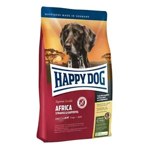 Сухой корм для собак Happy Dog Africa 4 кг — Взрослым, Яблоко и Страус с овощами, антиоксиданты