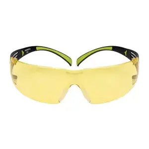 Safety goggles 3M 7100078986 — plastic frame, polycarbonate lens, black/green, pack of 20