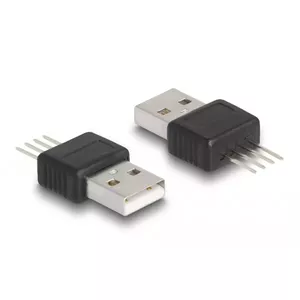 DeLOCK Adapter USB 2.0 Type-A male 4 pin Black Silver 5V