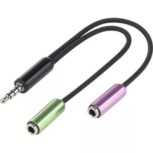 Audio kabelis SpeaKa Professional SP-7870716 0.1m 3.5mm 2x3.5mm Melns Zaļš Violets