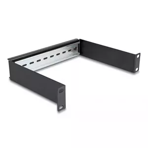 Rack rail DeLOCK 10" DIN rail Panel 1U black Metal