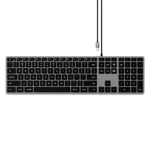 Satechi Slim W3 Keyboard Home USB QWERTZ German Black Grey