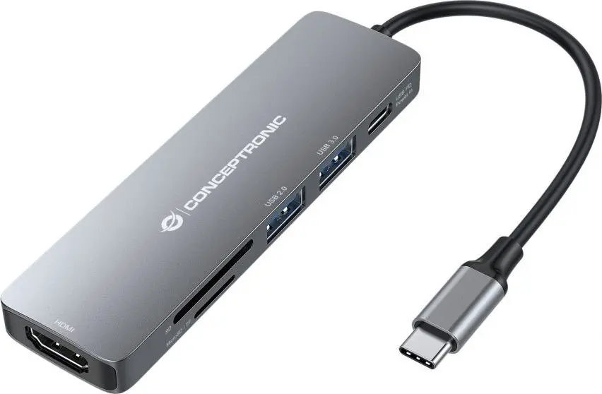 USB Hubs Adapteris Conceptronic DONN 6-in-1 Photo 4