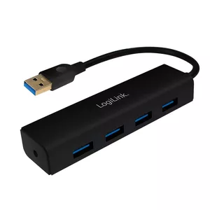 LogiLink UA0295 interfeisa centrmezgls USB 3.2 Gen 1 (3.1 Gen 1) Type-A 5000 Mbit/s Melns