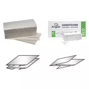 Fripa Handtuchpapier ECO, 250 x 230 mm, V-Falz, weiß 2-lagig, aus 100% Altpapier - 1 Stück (4012104)