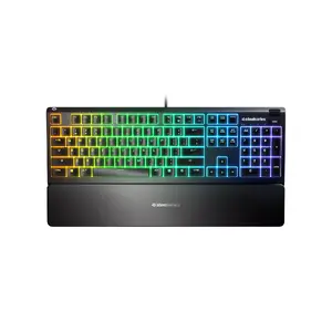 Wired Gaming Keyboard STEELSERIES Apex 3 USB Full-size, RGB LED, Wrist Rest, IP32