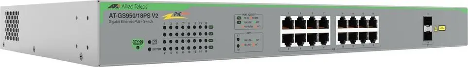 Neadministrēts slēdzis Allied Telesis AT-GS950/18PS-V2-50 Gigabit
