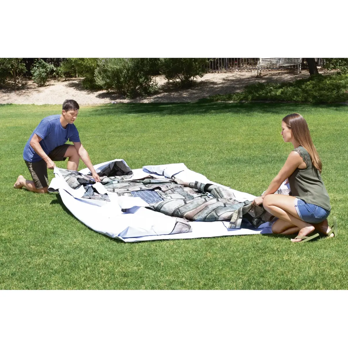 Framed Oval Pool Bestway Power Steel Comfort Jet 20'x12'x48" Photo 6