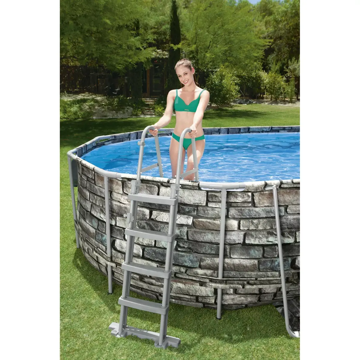 Framed Oval Pool Bestway Power Steel Comfort Jet 20'x12'x48" Photo 10