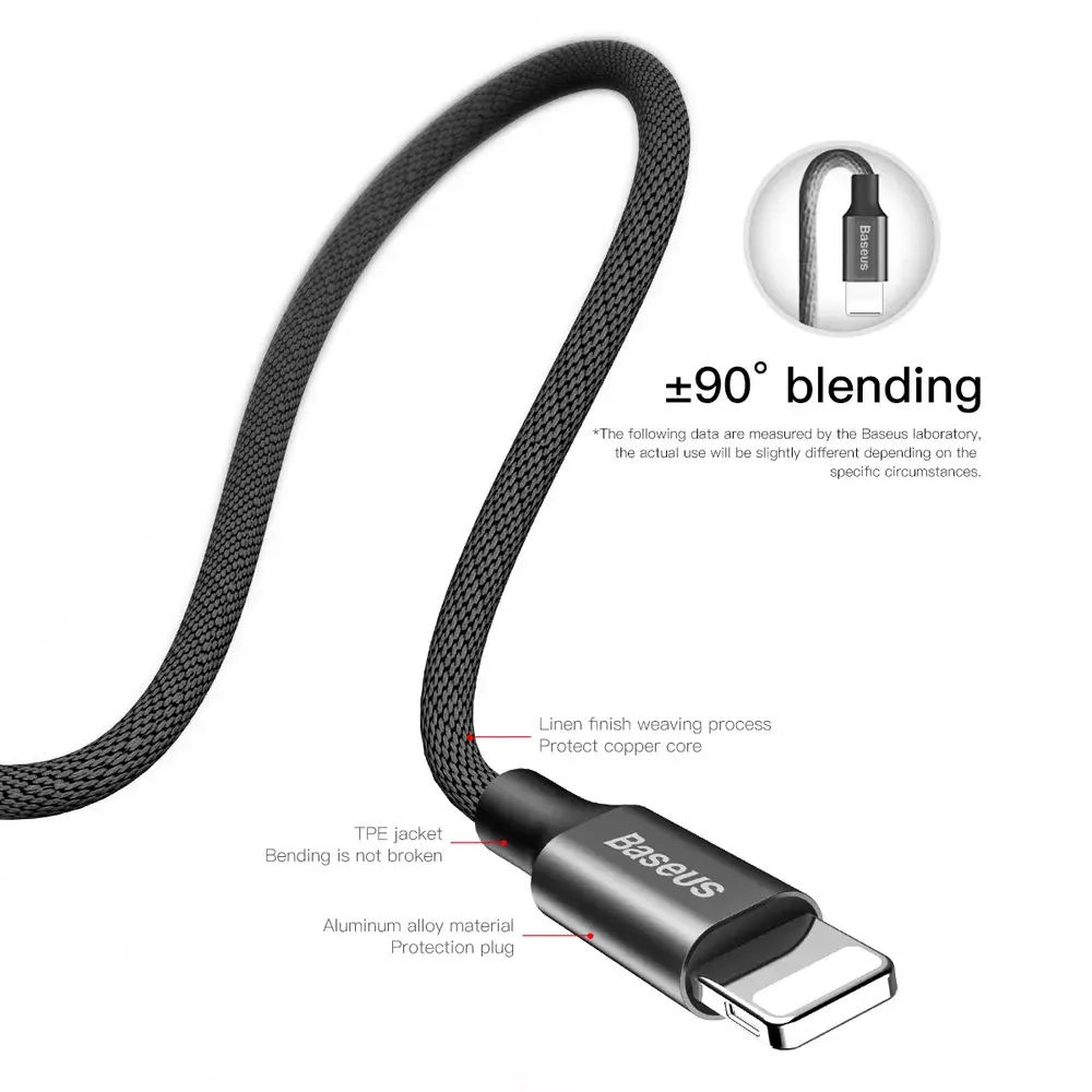 Lightning cable Baseus CALYW-A01 1.8 m Photo 6