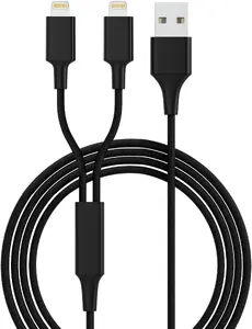 Uzlādes kabelis Smrter Hydra DUO Lightning 120 cm — melns, USB uz Lightning