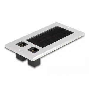 DeLOCK Кабельный ввод с щеткой и 2 x RJ45 Keystone модуль Cat.6 алюминий