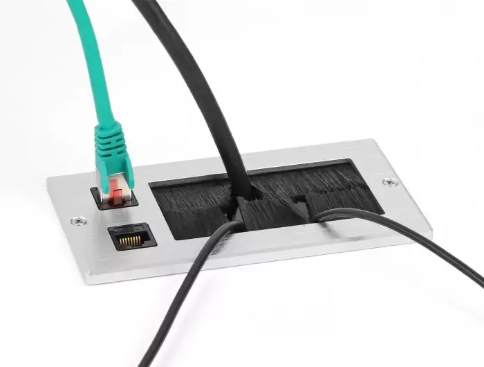 DeLOCK Кабельный ввод с щеткой и 2 x RJ45 Keystone модуль Photo 3