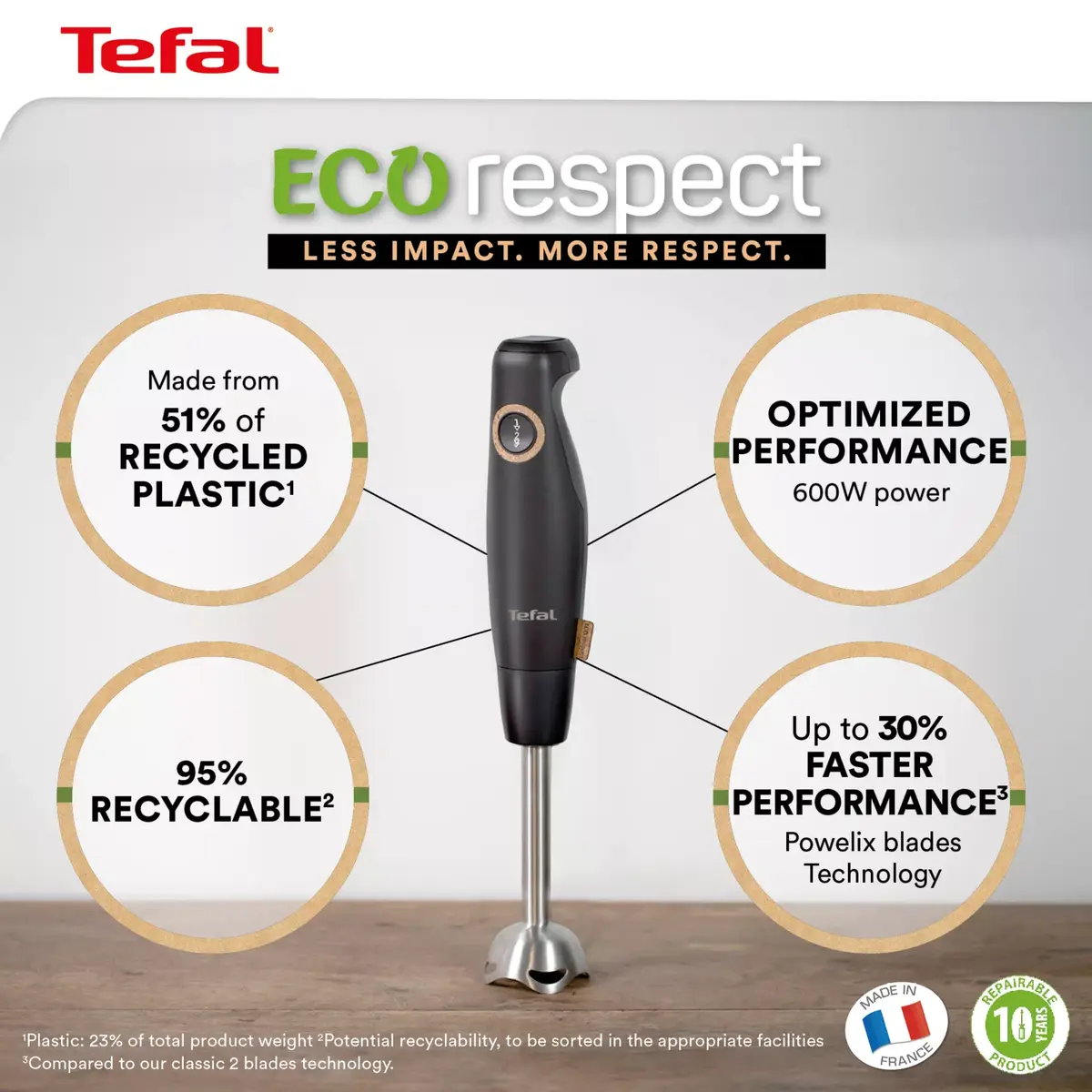 Tefal Eco Respect HB46E8 iegremdējamais blenderis Photo 6
