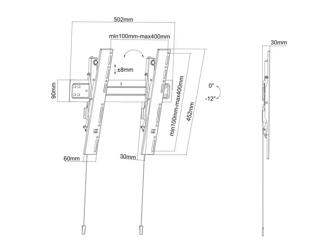 Multibrackets M VESA Sienas stiprinājums Super Slim Tilt 400 MAX Photo 19