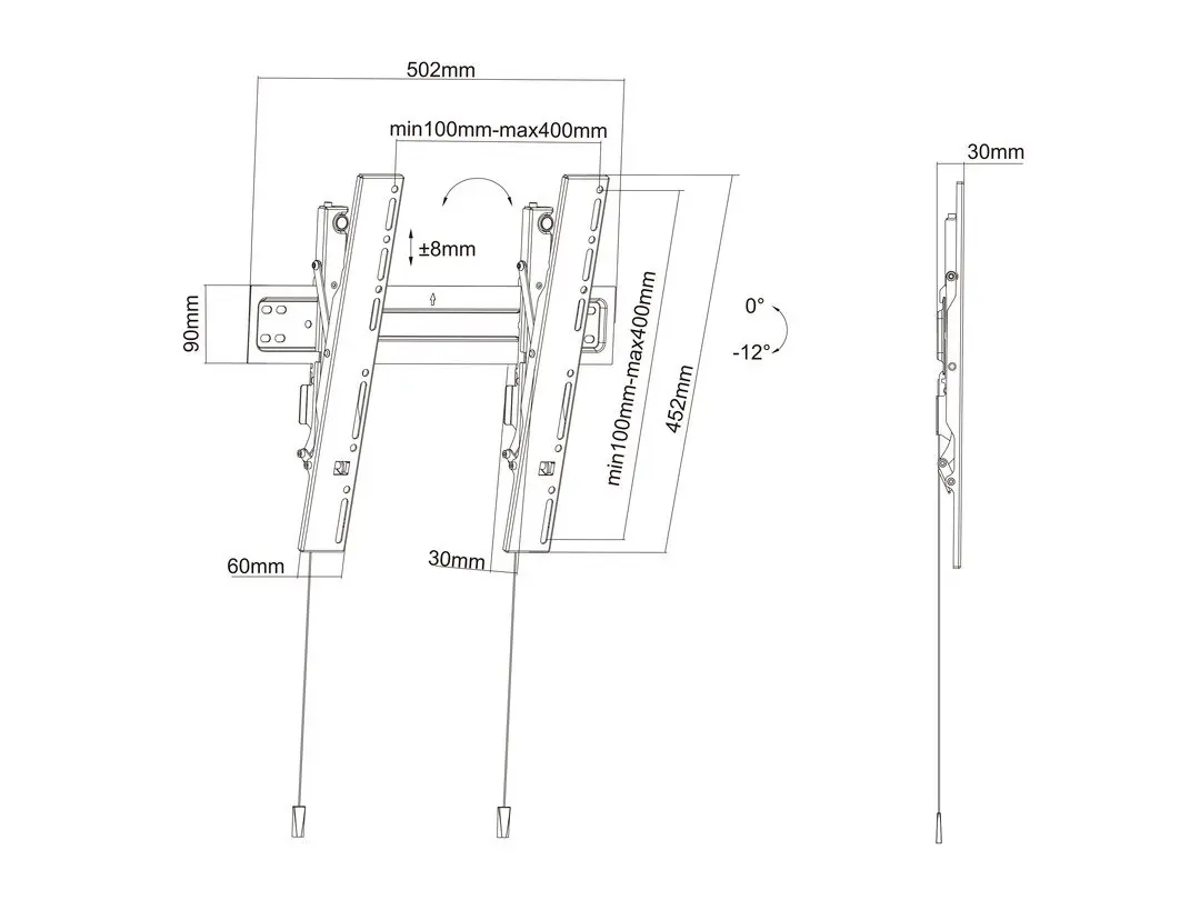 Multibrackets M VESA Sienas stiprinājums Super Slim Tilt 400 MAX Photo 30