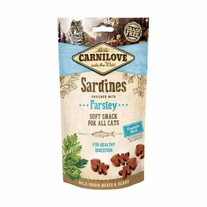 Dry cat treat CARNILOVE Sardine with Parsley 50 g — adult, fish flavour, 33% protein, 5% fat