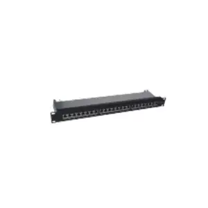 Patch panel 1U Alantec PK040 — 24 ports, 10GBase-T, RJ45, Cat6a, black