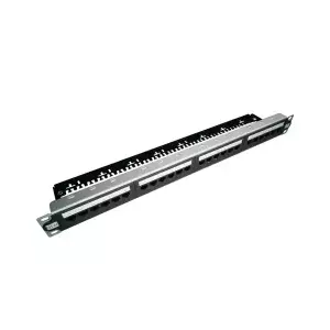 Patch panel 1U Alantec PK051, 24 ports, Cat6a, 1000 Mbps, black