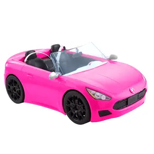 Barbie HBT92 Rozā Kabrioleta Automašīnas Rotaļlieta ar Ritošiem Riteņiem Lellēm Ieteicamais Vecums no 3 Gadiem