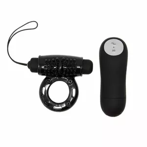 Penis Attachment BAILE RING REMOTE CONTROL BLACK 20V D-207053