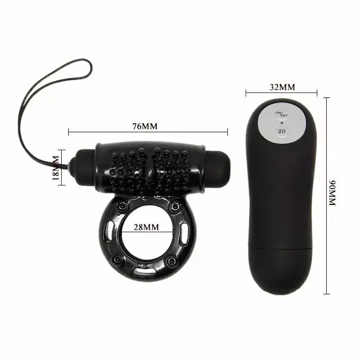 Penis Attachment BAILE RING REMOTE CONTROL BLACK 20V Photo 4