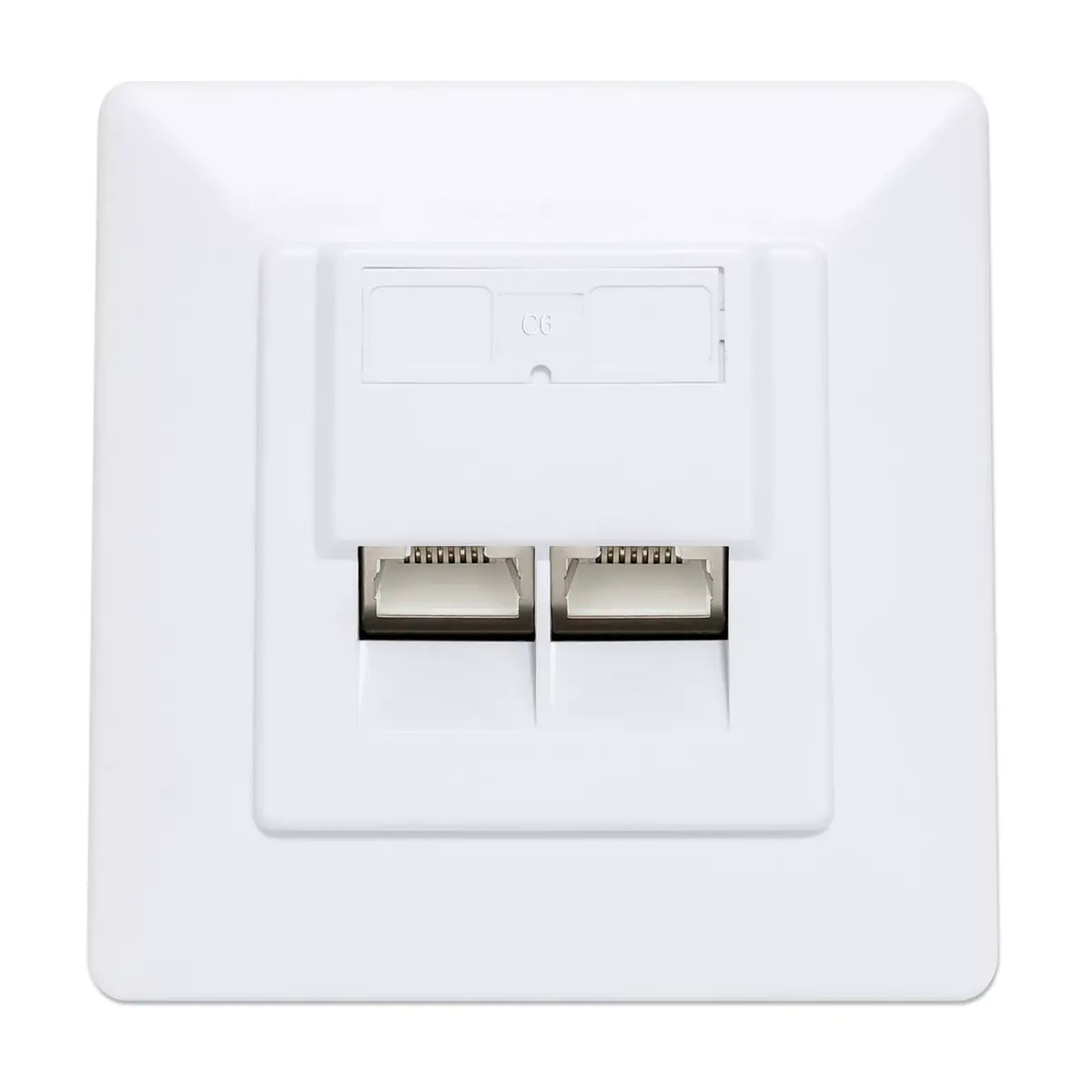 Intellinet 2-Port Cat6 10G Shielded RJ45 Wall Plate Photo 3