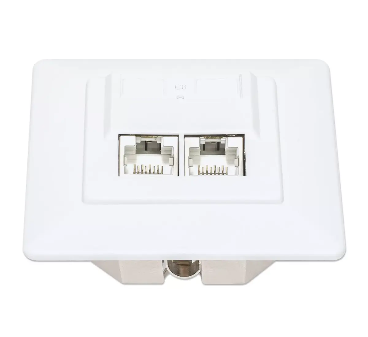 Intellinet 2-Port Cat6 10G Shielded RJ45 Wall Plate Photo 4