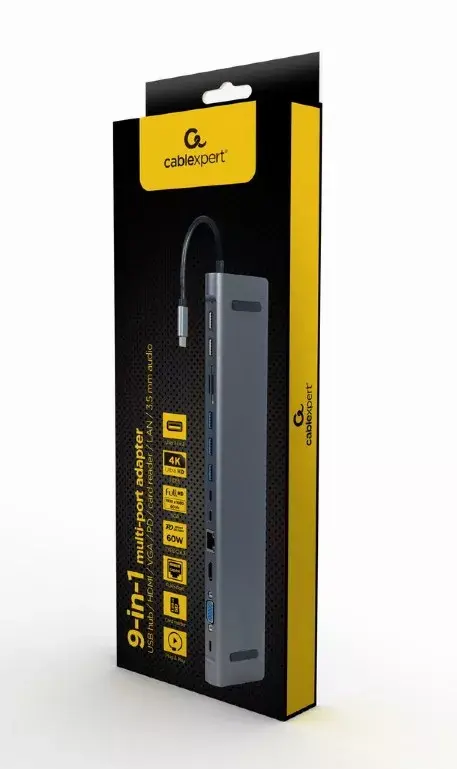 GEMBIRD A-CM-COMBO9-01 док-станция USB Type-C Photo 3