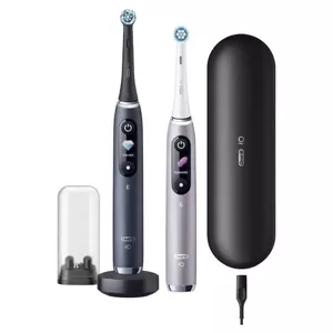Electric rotating-oscillating toothbrush BRAUN Oral-B iO 9 Series Duo — black, 7 modes, AI, pressure & orientation sensors, charging case, 2 brush heads