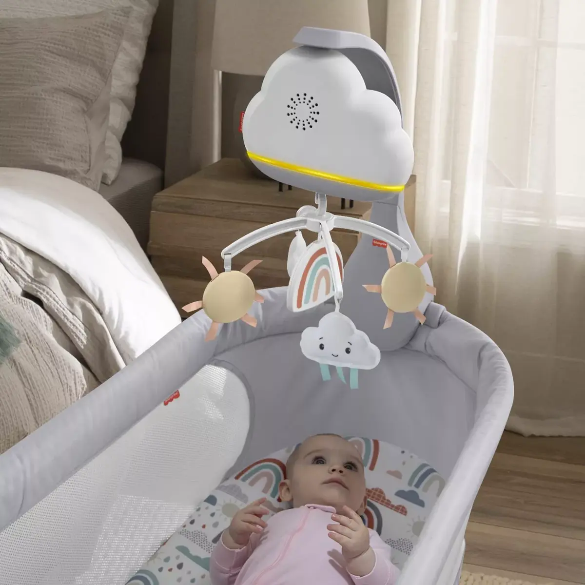 Fisher-Price Rainbow Showers Bassinet to Bedside Mobile Photo 2