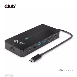 CLUB3D CSV-1595 dokstacija USB 3.2 Gen 1 (3.1 Gen 1) Type-C Melns