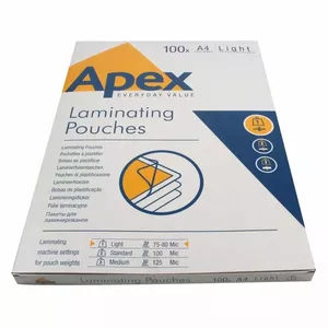 Laminating Pouches Fellowes Apex 70 micron A4 100-pack