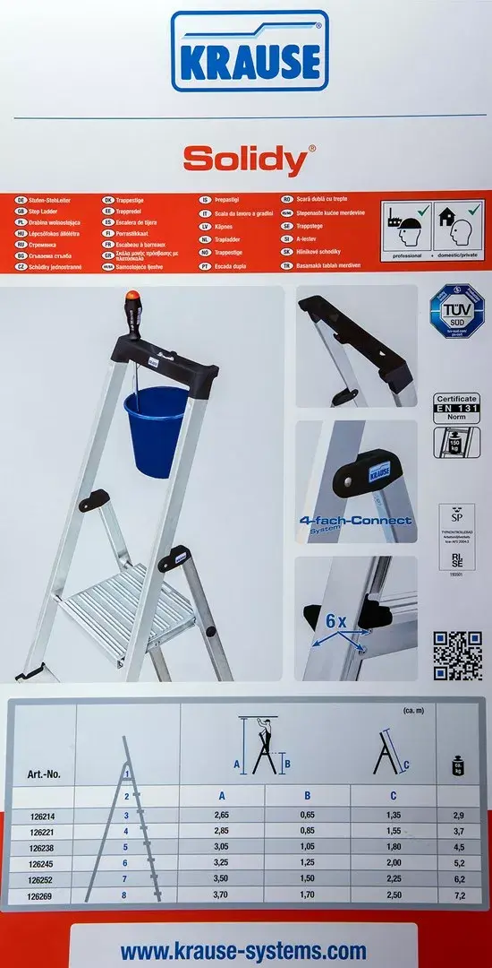 Krause SOLIDY brīvstāvoša trepju platforma 4 pakāpieni Photo 2