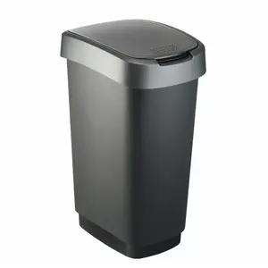 Waste bin Rotho Twist 50 L rectangular polypropylene, 50 L, 602×298×401 mm, black