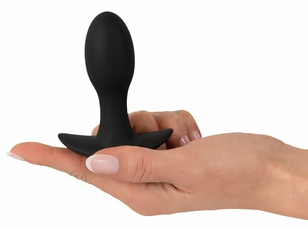 Анальная пробка ANOS Silicone Black — вибр. 8,9 см Photo 6