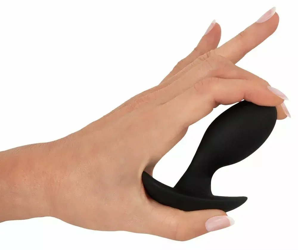 Анальная пробка ANOS Silicone Black — вибр. 8,9 см Photo 7