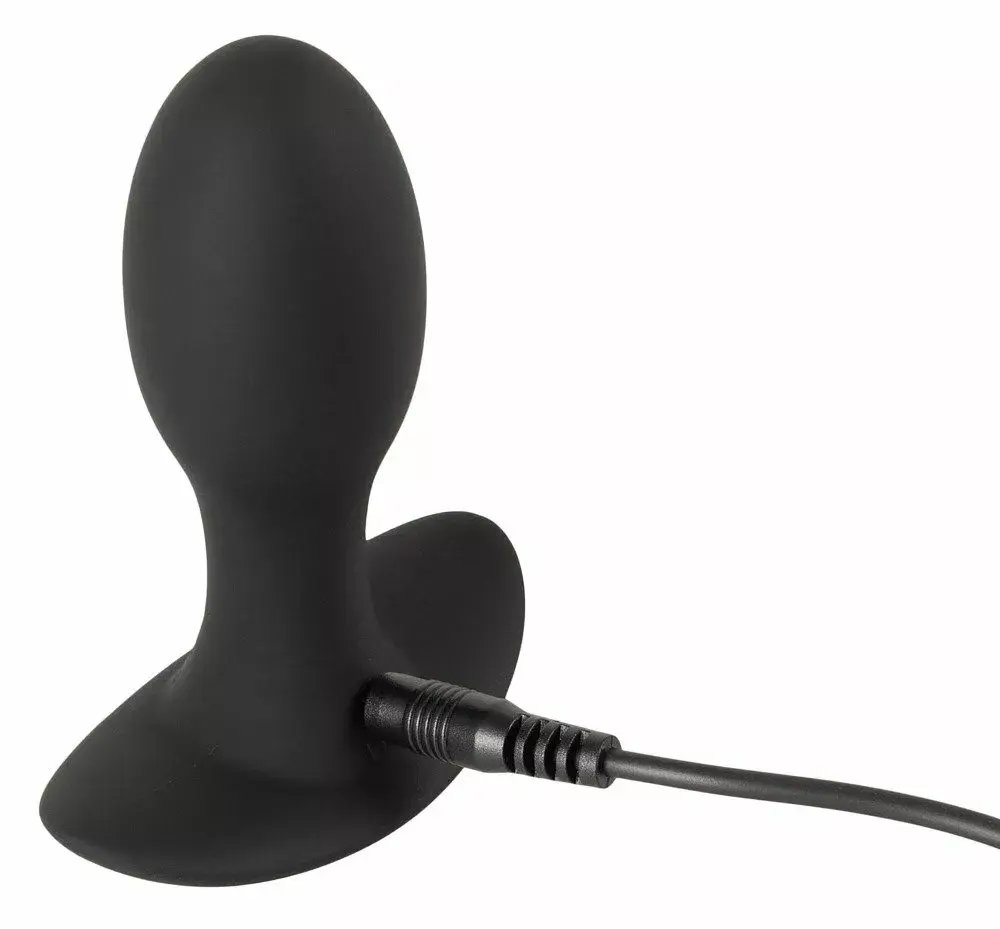 Анальная пробка ANOS Silicone Black — вибр. 8,9 см Photo 10